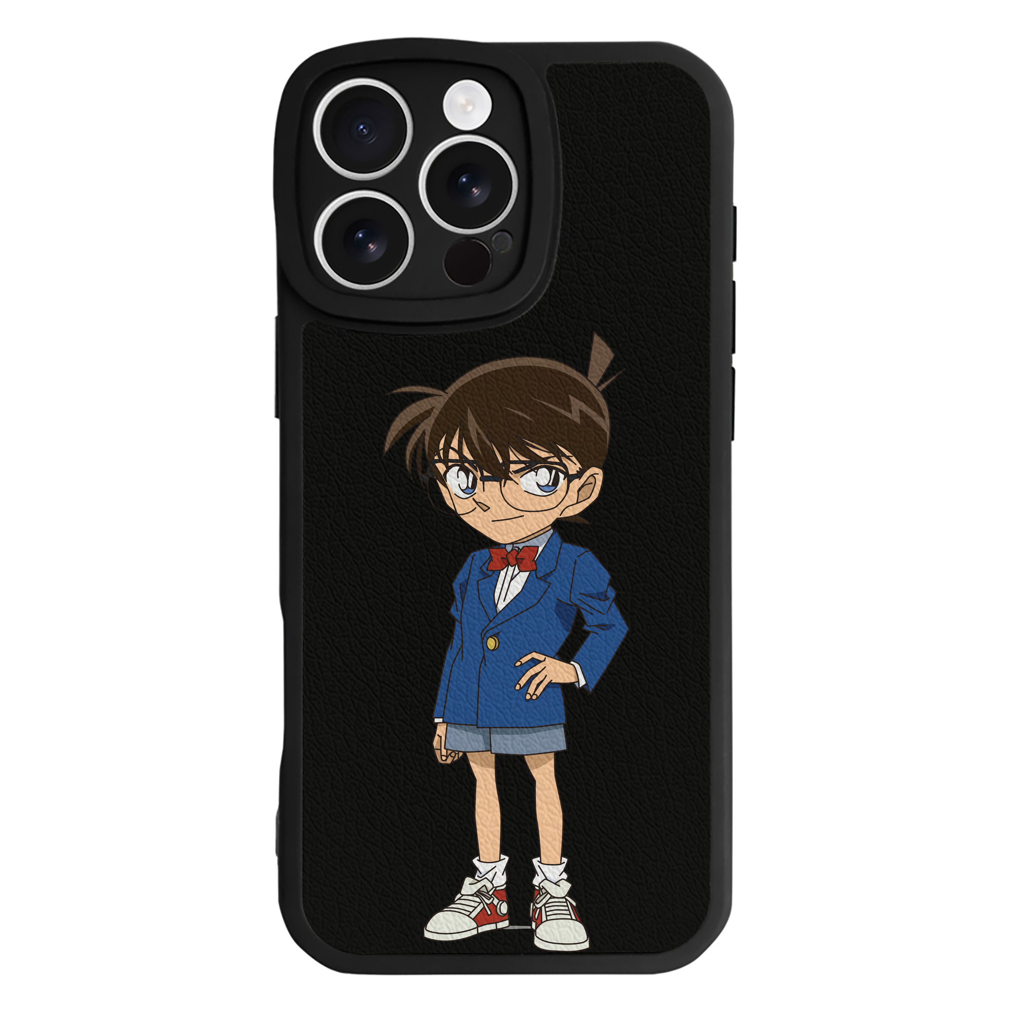 （画像用） 名探偵コナン 江戸川 コナン Detective Conan Conan Edogawa 【iPhone 16シリーズ対応】シリコンスマホケース（レザー調） 材質：シリコン